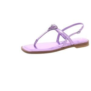 Guess Womens Rainey Faux Leather Logo T-Strap Sandals 9.5 M dark pink 650 new